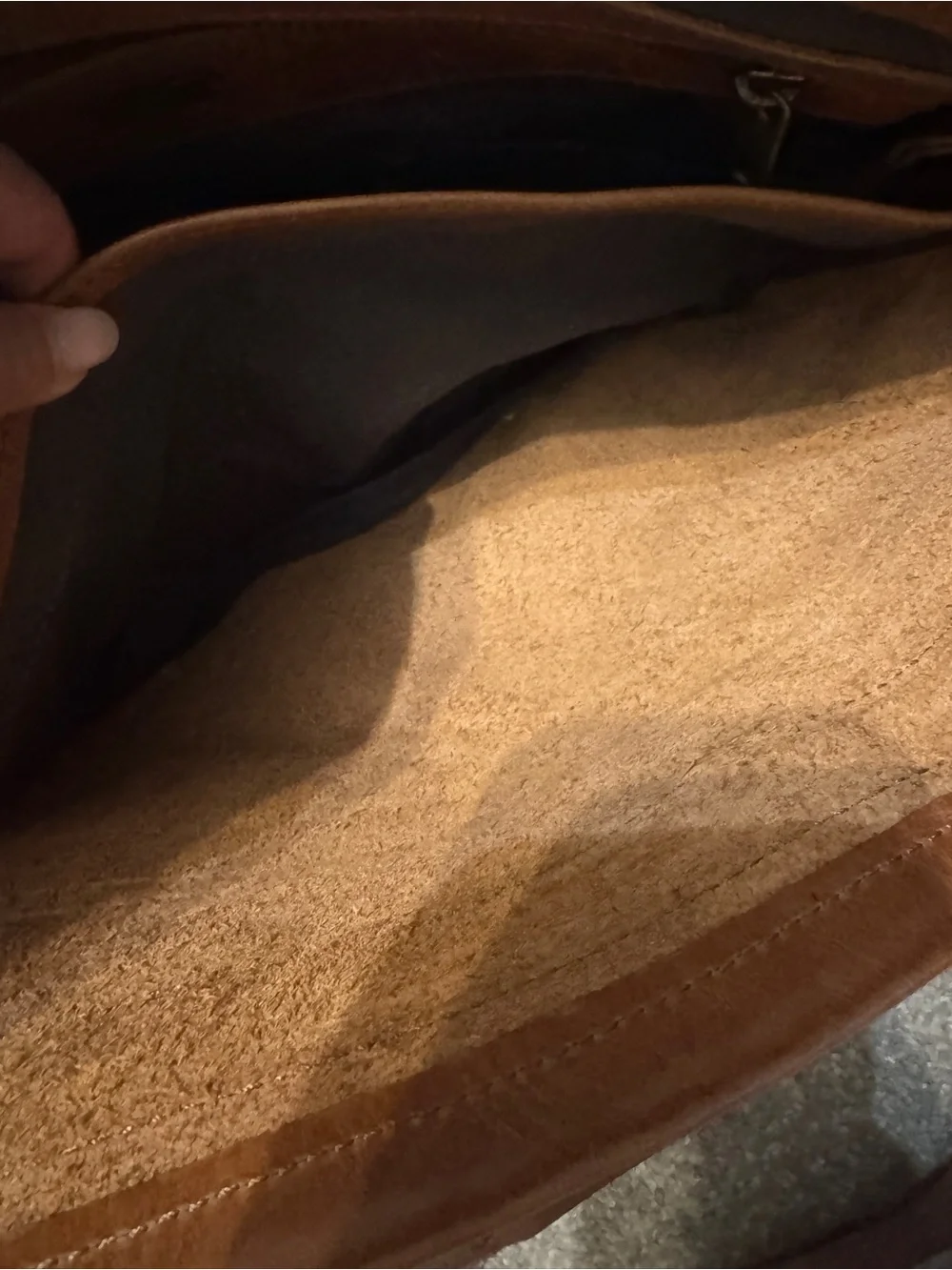 Leather Messenger Bag in Brown